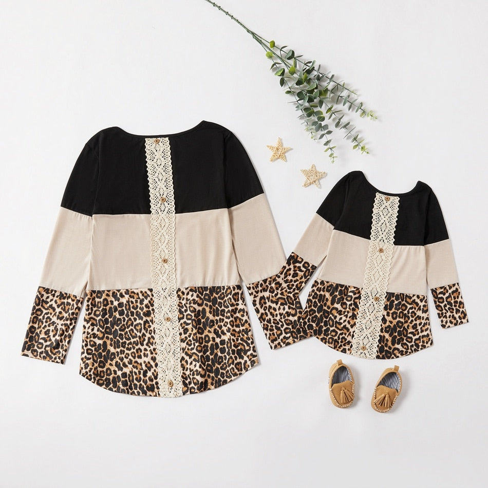 Matching Leopard Print Mommy and Daughter Set
